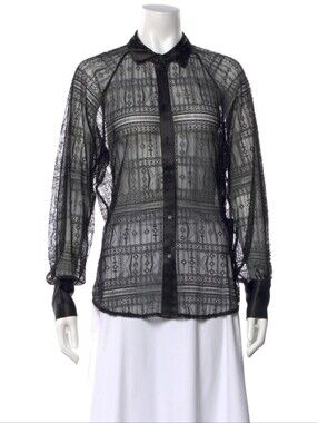 Jason Wu Satin Trimmed Lace Blouse